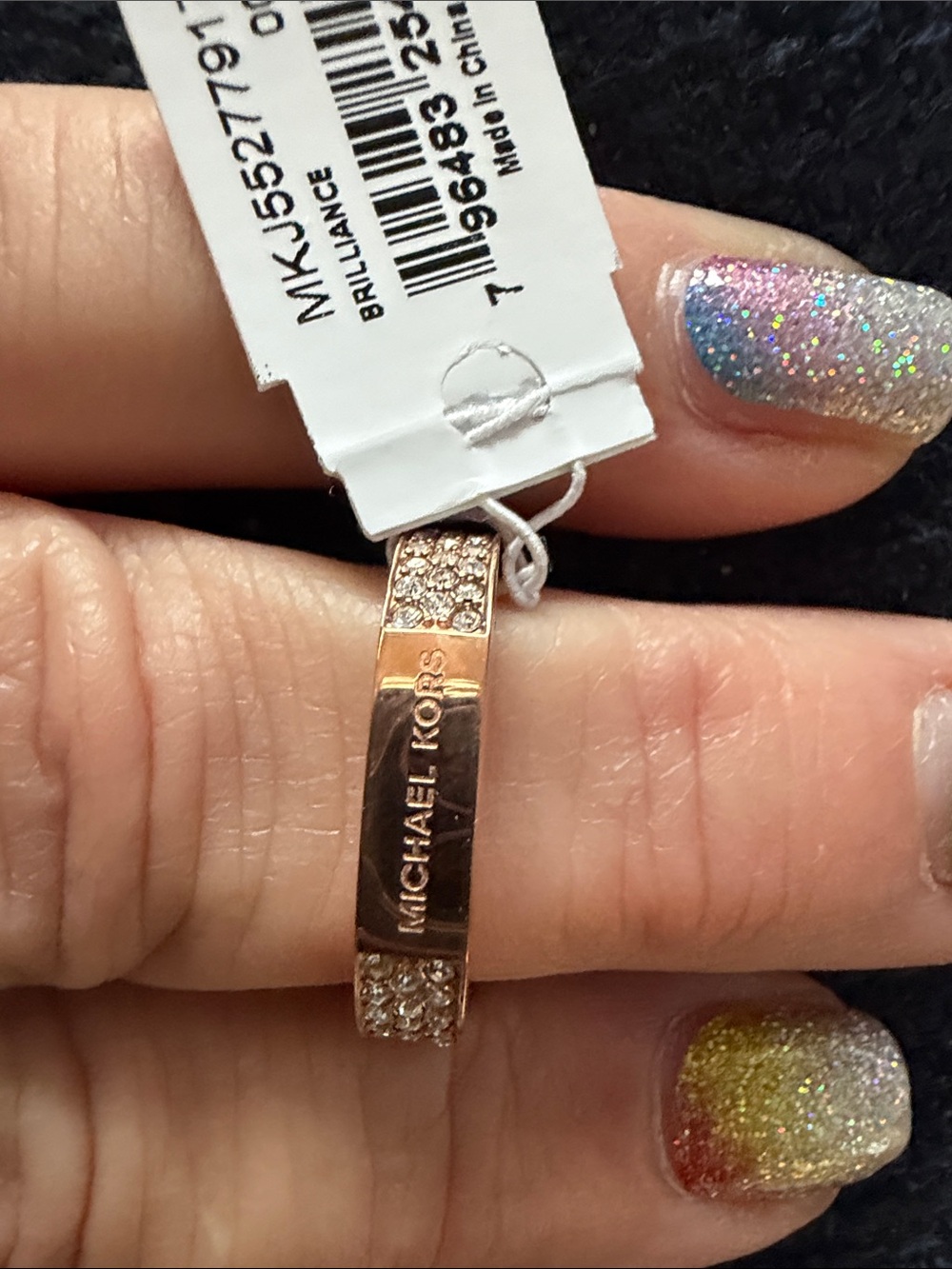 Michael Kors Rose Gold Crystal Accent Ring